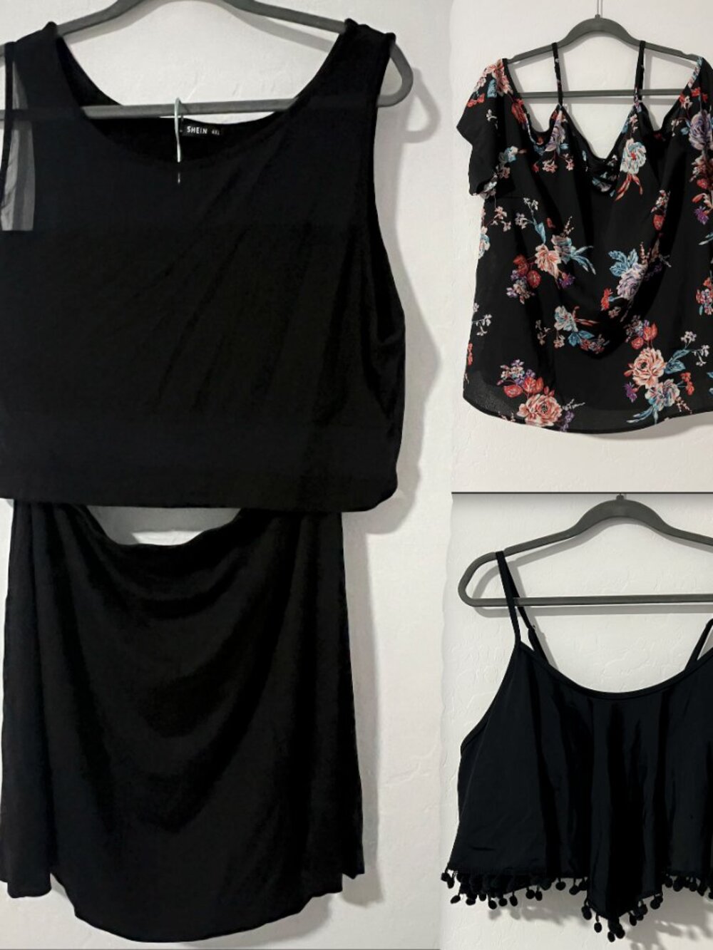 SHEIN 4XL Bundle Bikini Top Floral Off Shoulder Top 2pc Tank Skirt Set